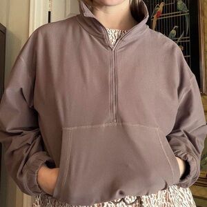 Abercrombie & Fitch Soft A&F Collection Brown Quarter Zip Pullover L